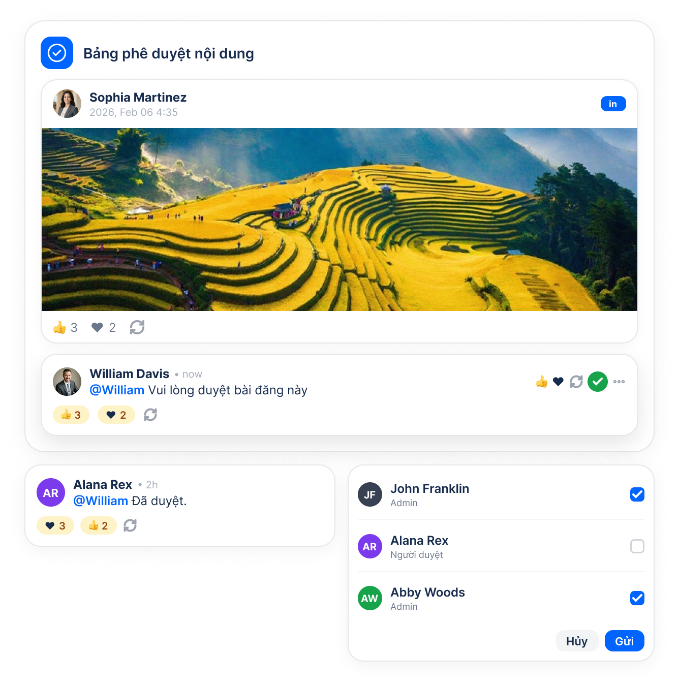 Quy trình phê duyệt nội dung xuyên suốt