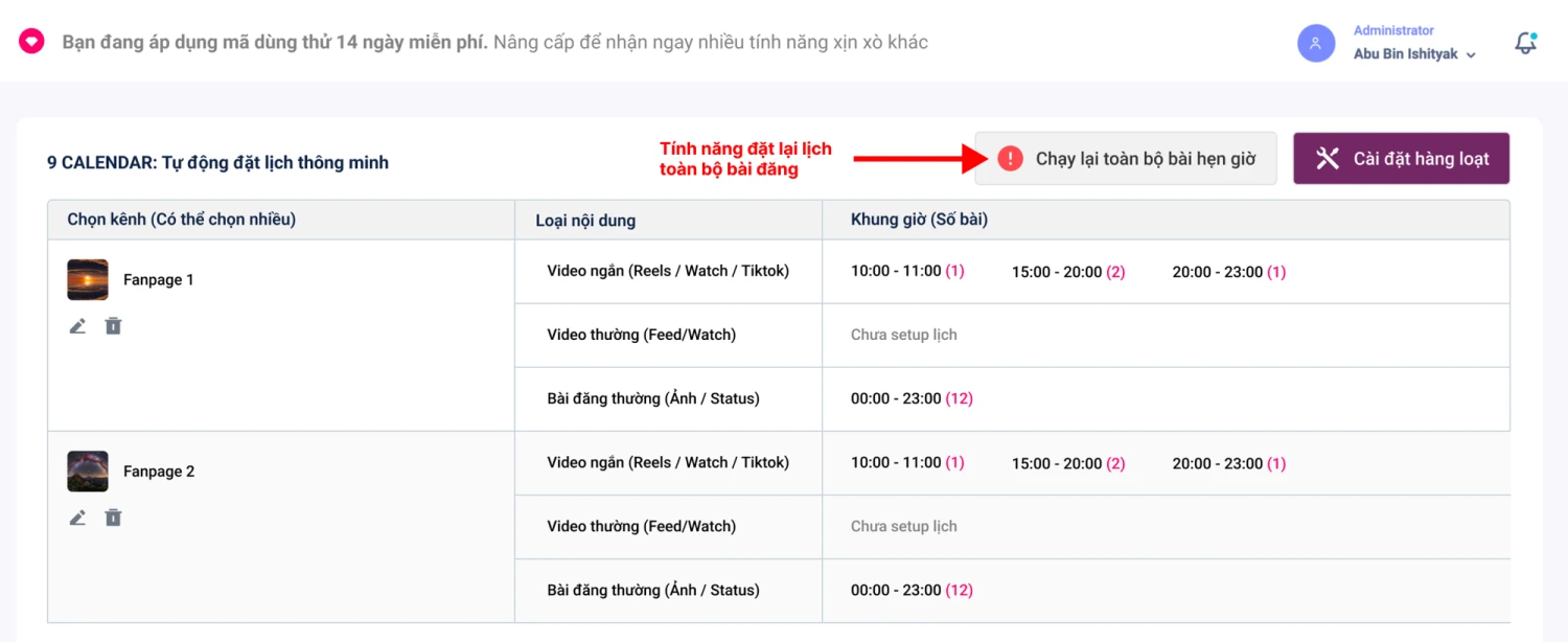 Post & Schedule mass posting to Fanpage